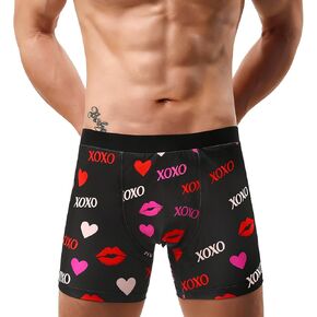 Evankin Men Valentines Boxer Briefs, Sexy Funny Novelty Heart Underwear, Comfort Breathable Soft Underpants Shorts in Saudi Arabia