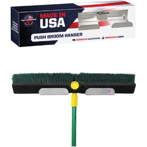 Pit Posse 607 Push Broom Hanger Rack Holder Aluminum Trailer Organizer-Made in USA- Race Car Enclosed Cargo Shop Garage Accessory - (Silver)- Toy Hauler, 5th Wheel, Snowmobile in Kuwait