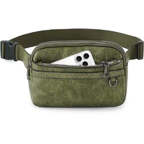 TANTOMI Fanny Packs for Women, Vegan Leather Everywhere Belt Bag for Women, Two Way Zipper Waist Packs, Crossbody Bags with Adjustable Strap in Kuwait