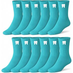 12 Pairs Dental Teeth Socks Dentist Gifts for Women Men Cute Teal Socks for Dental Assistant Recognition Week Dentist Office Must Haves in Kuwait