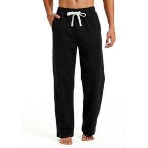 ZUY Men's Baggy Fleece Sweatpants Cotton Lounge Open Bottom Athletic Pants Straight Leg Running with Pockets in Saudi Arabia