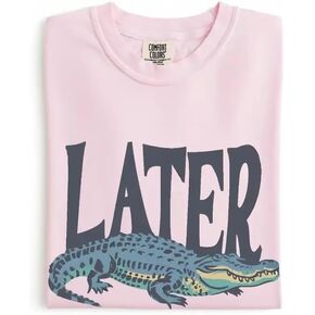 Later Gator Vintage 90s T-Shirt- Soft Comfort Colors Shirt with Playful Retro Alligator Graphic-T Shirt Ideal for Men & Women in Kuwait