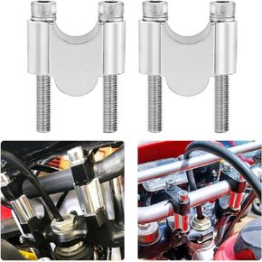 Silver 7/8" Handlebar Risers 30mm Height Mount Clamp Kit Compatible with Motorcycle ATV Kawasaki Honda Suzuki Yamaha Dirt Bike in Kuwait