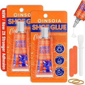 طقم إصلاح نعل غراء الأحذية 29.5 مل × 2، لاصق أحذية شفاف شديد التحمل، مقاوم للماء، مرن، للأحذية الرياضية، والأحذية طويلة الرقبة، والجلود، والمطاط، والقماش، والكعب، والرقعة والمزيد - يجف الأسمنت في غضون 24 ساعة in Kuwait