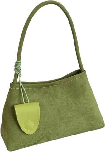 حقيبة كتف من جلد الغزال للنساء، حقائب يد جلدية، حقيبة حمل جمالية بسحاب، محفظة هوبو صغيرة لطيفة للنساء، حقيبة يد أنيقة بمقبض علوي، حقيبة سفر للعمل، حقيبة هدايا خضراء لعيد الميلاد in Kuwait