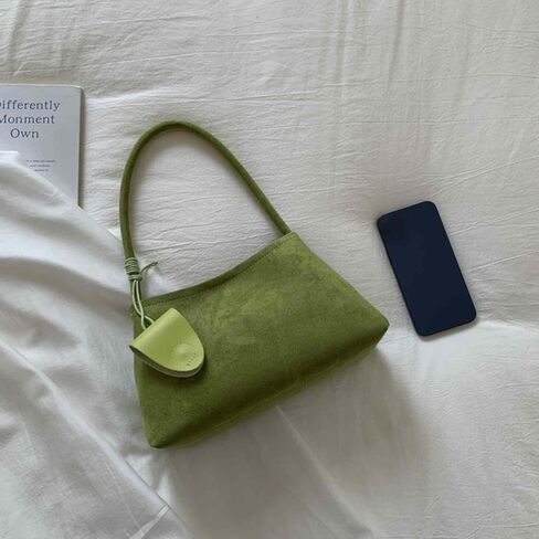 حقيبة كتف من جلد الغزال للنساء، حقائب يد جلدية، حقيبة حمل جمالية بسحاب، محفظة هوبو صغيرة لطيفة للنساء، حقيبة يد أنيقة بمقبض علوي، حقيبة سفر للعمل، حقيبة هدايا خضراء لعيد الميلاد in Kuwait