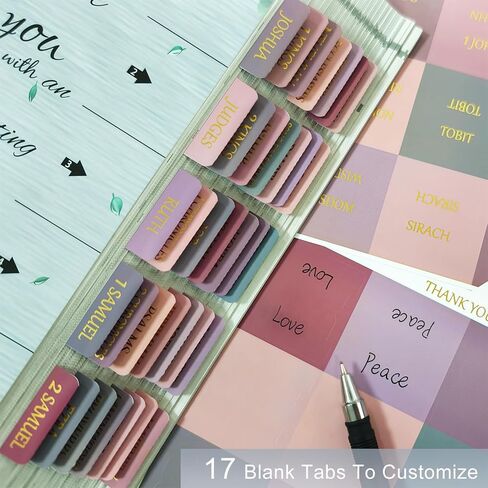 Vorscrin-Laminated Bible Tabs for Women and Men, Gold Foil Lettering Design, Reposition and Large Print Stickers, Bible Study Supplies, 90 Chapters Labels for Easy Navigation(Dusty Rose) in Saudi Arabia