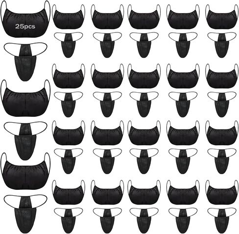 25 Sets Black Bra and Panty for Women, Disposable Bra and Underwear for Spa, Non-Woven Bra and Thong Sets, Comfortable and Breathable in Saudi Arabia