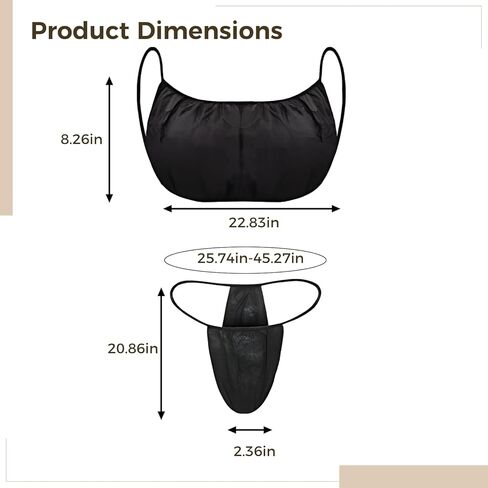 25 Sets Black Bra and Panty for Women, Disposable Bra and Underwear for Spa, Non-Woven Bra and Thong Sets, Comfortable and Breathable in Saudi Arabia