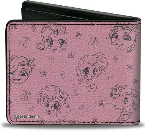 Buckle-Down Hasbro Wallet, Bifold, My Little Pony Title Logo With Pony and Cutie Mark Pink, Vegan Leather in Saudi Arabia