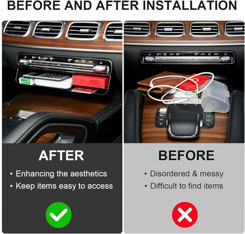 Center Console Organizer for Mercedes-Benz GLE GLS CLA GLA GLB 2020-2026, Hidden Storage Box Tray Under Dashboard A/C Control in Kuwait