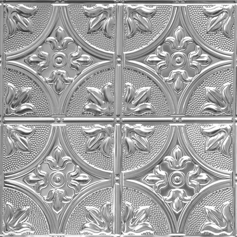Shanko SKPC309 Tiptoe Stamped Metal Nail-up Tin Ceiling Tile (Covers/ 24 sq. ft.), Eggshell White, Pack of 6 in Saudi Arabia