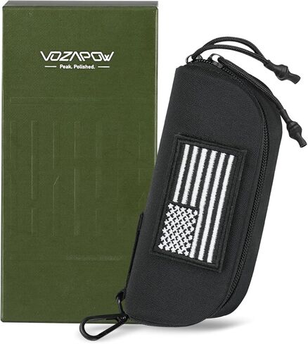 Tactical Molle Glasses Case, Shockproof Eyeglasses Case Hard Shell 1000D Nylon with Zipper and Clip in Kuwait