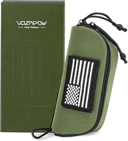 Tactical Molle Glasses Case, Shockproof Eyeglasses Case Hard Shell 1000D Nylon with Zipper and Clip in Kuwait