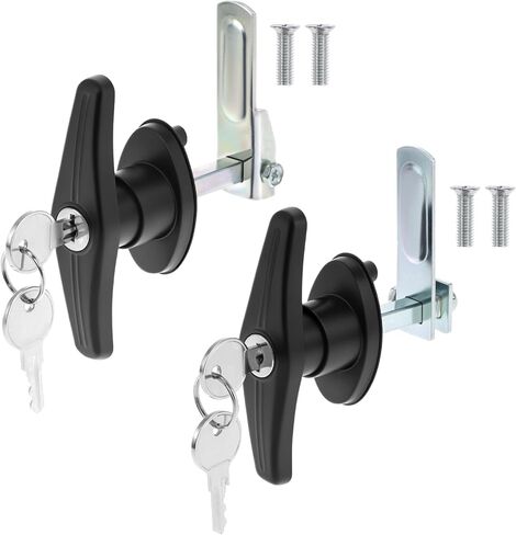 QWORK Truck Cap Locking T-Handle Set, Truck Bed Topper Door Locking Kit Accessories, Includes Left & Right, Keyed Alike (2 Locks) in Saudi Arabia