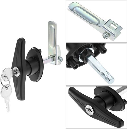 QWORK Truck Cap Locking T-Handle Set, Truck Bed Topper Door Locking Kit Accessories, Includes Left & Right, Keyed Alike (2 Locks) in Saudi Arabia