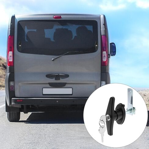 QWORK Truck Cap Locking T-Handle Set, Truck Bed Topper Door Locking Kit Accessories, Includes Left & Right, Keyed Alike (2 Locks) in Saudi Arabia