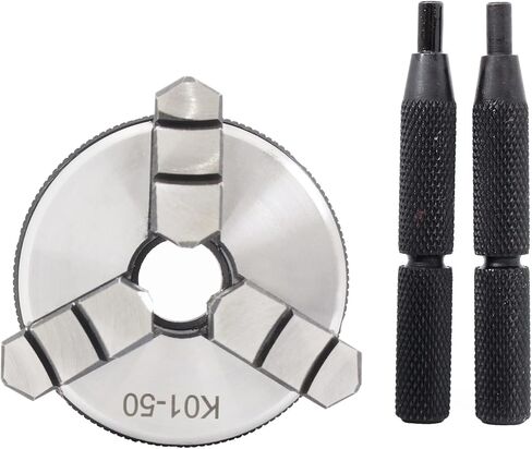 RATTMMOTOR 3-Jaw K01 Series high-precision Manual Lathe chuck Self-centering Chuck with 2pcs M14 Lock Rods for cutting Non-ferrous Metals and Plastics and Other Non-metals (K01-63) in Saudi Arabia