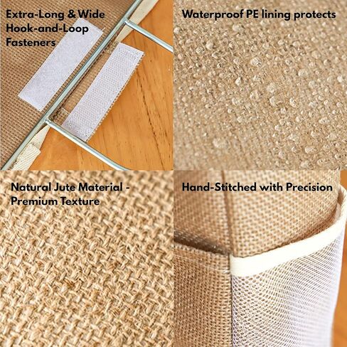 Wall Hanging Organizer with Stainless Steel Frame, Wall Hanging Storage Bags, Hanging Pocket, Waterproof Multi-Pocket Storage Hanging Holder for Home, Office, Kitchen, Bathroom (Jute Style) in Saudi Arabia