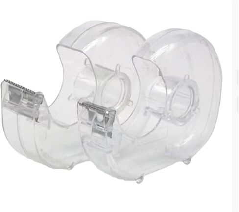1pc Transparent Tape Cutter – Efficient Plastic Tape Dispenser for Easy and Precise Cutting in Saudi Arabia