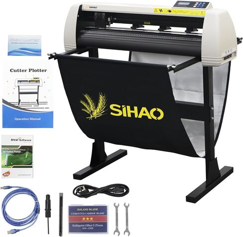ZHIMAI Vinyl Cutter Machine, Cutting Plotter Machine with Snap-on Cloth Bag & COM/USB, Vinyl Printer LCD Display Plotter Cutter with Floor Stand for Design,Cut (28.5in/720mm) in Saudi Arabia
