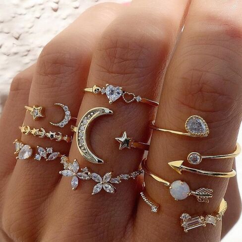 46Pcs Gold Jewelry Set for Women with 5 Necklace, 12 Bracelet, 5 Hoop Earrings, 15 Stud Earrings and 9 Rings Jewelry Set For Gifts for Women. in Kuwait