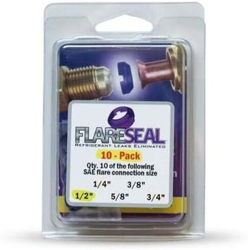 10 عبوات 1/4 بوصة طراز FS04-10PK من وصلات مضيئة SAE خالية من التسرب - المبرد - التبريد، التدفئة والتهوية وتكييف الهواء، بدون قنوات أو سبليت صغير. سدادة سحق حشية نحاسية مطلية بقفل خيط (10، 1/4 بوصة) ... in Kuwait