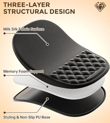 لوحة ماوس مريحة من AUEDROT مع مسند للمعصم 2 في 1 مع دعم للمعصم، بساط ماوس مكتبي من إسفنج الذاكرة مع نتوءات للتدليك وقاعدة جل PU غير قابلة للانزلاق، مناسبة للمكتب والألعاب، أسود in Kuwait