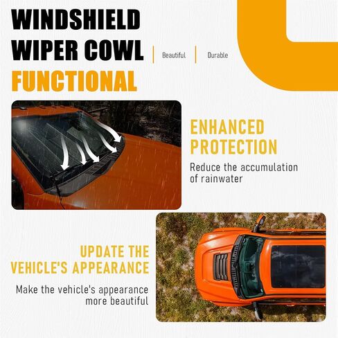 Windshield Wiper Cowl Panel Cover Grille Compatible with 2017-2022 Ford F250 F350 F450 F550 Super Duty Front Window Insert Panel Replacement for HC3Z-25022A68-AA HC3Z-25022A69-AC in Saudi Arabia