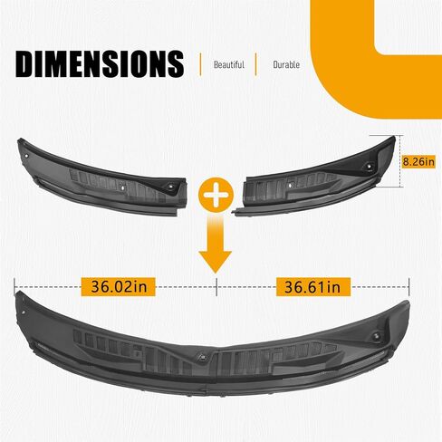 Windshield Wiper Cowl Panel Cover Grille Compatible with 2017-2022 Ford F250 F350 F450 F550 Super Duty Front Window Insert Panel Replacement for HC3Z-25022A68-AA HC3Z-25022A69-AC in Saudi Arabia