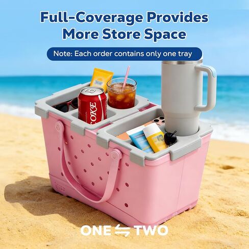 MoKo Top Cup Holder Tray Accessories for Bogg Bag Original-XL - Fit for Stanley, Topper Tray Snack & Phone Holder EVA Waterproof Material Divider and Organizer for Outdoor Beach Camping Travel in Saudi Arabia