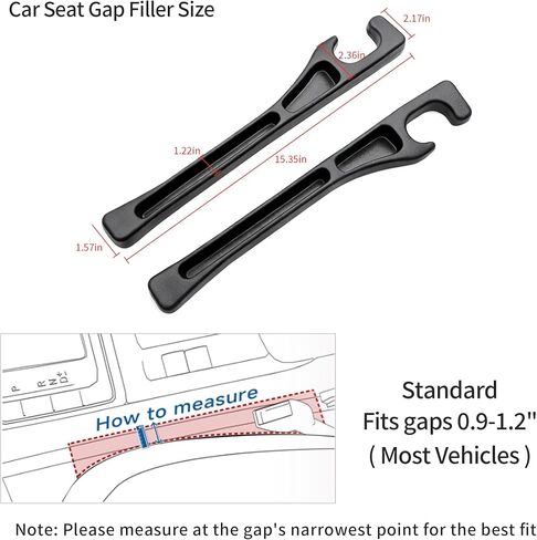 Car Seat Gap Filler, Seat Side Gap Filler Organizer with Phone Holder, Universal Fit in Between Car Seat Catcher, Perfect for Car, SUV, Truck (Slotted, Black) in Saudi Arabia