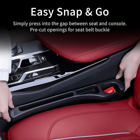Car Seat Gap Filler, Seat Side Gap Filler Organizer with Phone Holder, Universal Fit in Between Car Seat Catcher, Perfect for Car, SUV, Truck (Slotted, Black) in Saudi Arabia