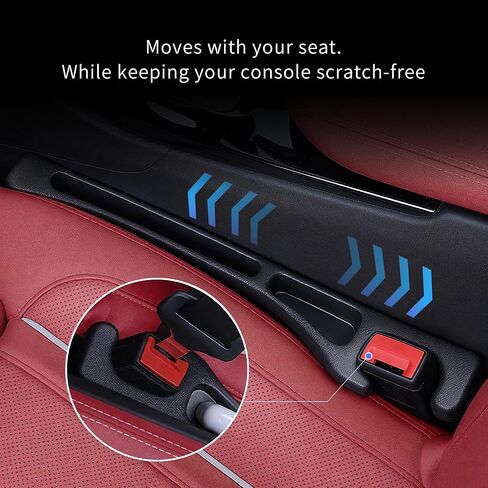 Car Seat Gap Filler, Seat Side Gap Filler Organizer with Phone Holder, Universal Fit in Between Car Seat Catcher, Perfect for Car, SUV, Truck (Slotted, Black) in Saudi Arabia