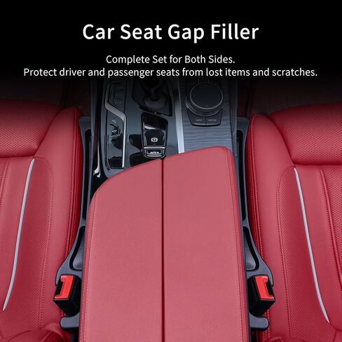 Car Seat Gap Filler, Seat Side Gap Filler Organizer with Phone Holder, Universal Fit in Between Car Seat Catcher, Perfect for Car, SUV, Truck (Slotted, Black) in Saudi Arabia