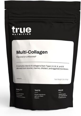 True Nutrition - Multi Collagen - Paleo Friendly, Gluten Free, Soy Free, Dairy Free, Non-GMO, Collagen Peptides Powder - Unflavored - 1LB in Saudi Arabia
