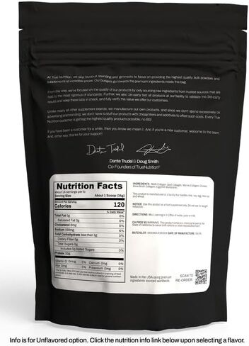 True Nutrition - Multi Collagen - Paleo Friendly, Gluten Free, Soy Free, Dairy Free, Non-GMO, Collagen Peptides Powder - Unflavored - 1LB in Saudi Arabia