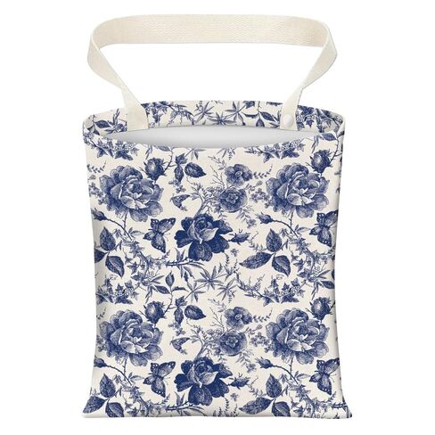 Cute Car Trash Can, Hanging Canvas Car Back Seat Organizer and Storage Bag, Funny Car Trash Bag For Travelling, Outdoor Cute Blue Flowers in Saudi Arabia