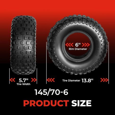 Set of 2 145/70-6 ATV UTV Tires,145/70x6 All-Terrain Tires,6-Ply Rated,Tubeless in Saudi Arabia