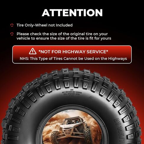 Set of 2 145/70-6 ATV UTV Tires,145/70x6 All-Terrain Tires,6-Ply Rated,Tubeless in Saudi Arabia