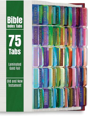 Better Office Products Bible Tabs, Old and New Testament, Gold Foil, 75 Laminated Bible Index Tabs (66 Book Names and 9 Blanks), Christian Bible Journaling Adhesive Tabs (Majestic Sky Background) in Saudi Arabia