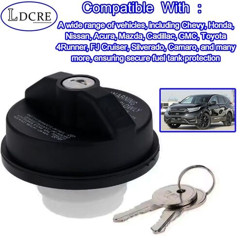 Locking Gas Cap W/2 Key, Compatible With Chevy Honda Nissan Acura Mazda Cadillac GMC Vehicle 4Runner FJ Cruiser Silverado Camaro And More, Lock Fuel Tank Cap Replace 10504 77300-47020 31780 7730047020 in Saudi Arabia