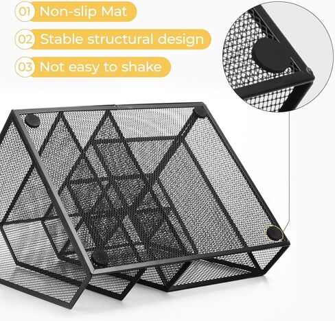 M&G Mesh Pen Holder Desk Organizer, Multi-Functional Pencil Holder with File Holders, Large Capacity Office Desk Accessories, Integrated Design without Installation in Saudi Arabia