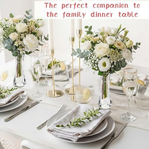 مومفاي 24 قطعة من مزهرية زهور بلاستيكية شفافة بارتفاع 5.9 انش، مزهرية بلاستيكية اكريليك مقاومة للكسر، مزهرية كريستال صغيرة مفردة للزينة المركزية للزفاف وديكور المنزل والمكتب in Kuwait