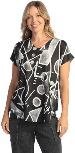 Jess & Jane Pop Art Dolman Cap Sleeve Top - 60-1512 in Saudi Arabia