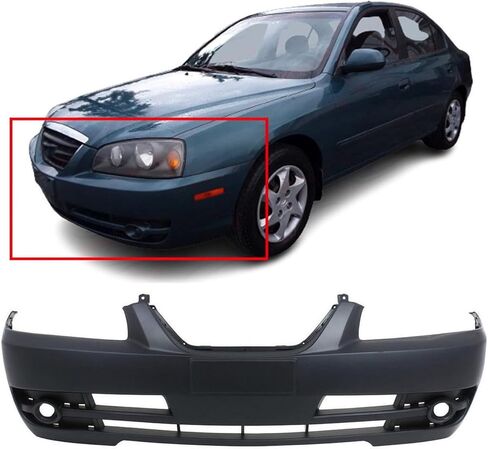 FitParts متوافق مع غطاء المصد الأمامي 2004-2006 Hyundai Elantra GLS Limited GT Sedan 04-06. جديدة ومعدة وجاهزة للطلاء. مع فتحات مصابيح الضباب. HY1000148 865102D502 2005 in Kuwait