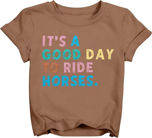 It's Good Day to Ride Horses Shirts Boys Girls Kids Cowboy T Shirts Western Rodeo Tee Top in Saudi Arabia