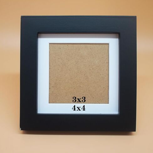 ZXT-parts 7x7 Picture Frames Red with 4x4 Mat. 7x7 Black Square Photo Frame. Solid Wood, Plastic Panel, The Tabletop or The Wall. in Kuwait