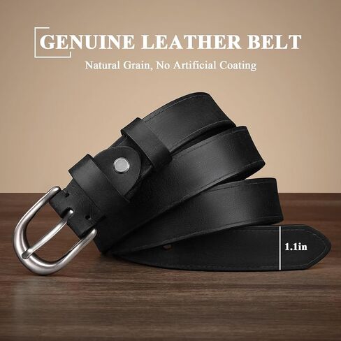 Genuine Leather Belt for Women with Gold/Silver Buckle Women's Full Grain Leather Waist Belt for Jeans Dresses Pants in Saudi Arabia