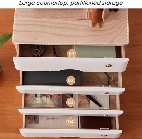 صندوق تخزين سطح المكتب مع أدراج - منظمات خزانة ملفات سطح المكتب، 1/2/3/4 طبقة مع قفل خزانة ملفات مسطحة، خزانة أدراج سطح المكتب، خزانة ملفات خشبية/خزانة تخزين سطح المكتب، درج D-3 (B) in Kuwait